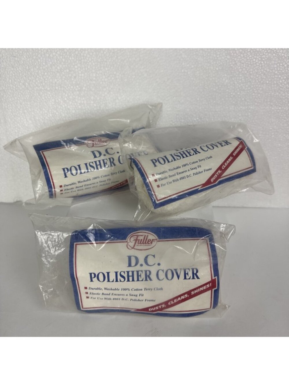 Vintage Fuller Brush Company Set of 3 D.C. Polisher Cover cotton terry cloth NEW